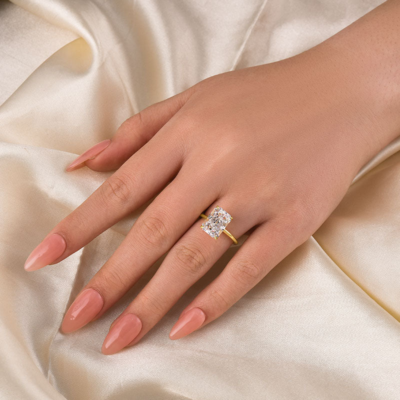 Louily Classic Radiant Cut Simulated Diamond Engagement Ring - louilyjewelry