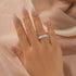 Louily Half Oval Cut Simulated Diamond Wedding Band In Sterling Silver - louilyjewelry