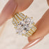 5.0 Ct Oval Cut Vintage Wedding Ring Set With Enhancer Wedding Band In Sterling Silver - louilyjewelry