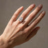 7.0Ct rose gold radiant cut engagement ring worn on hand