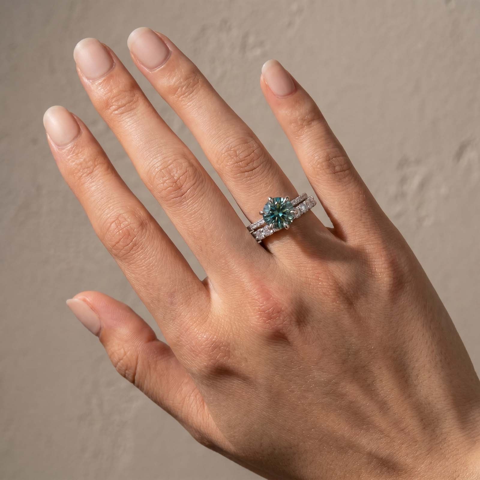 S925 Moissanite 3.0Ct Round Cut Women's Engagement Ring/Wedding Set For Everyday Wear