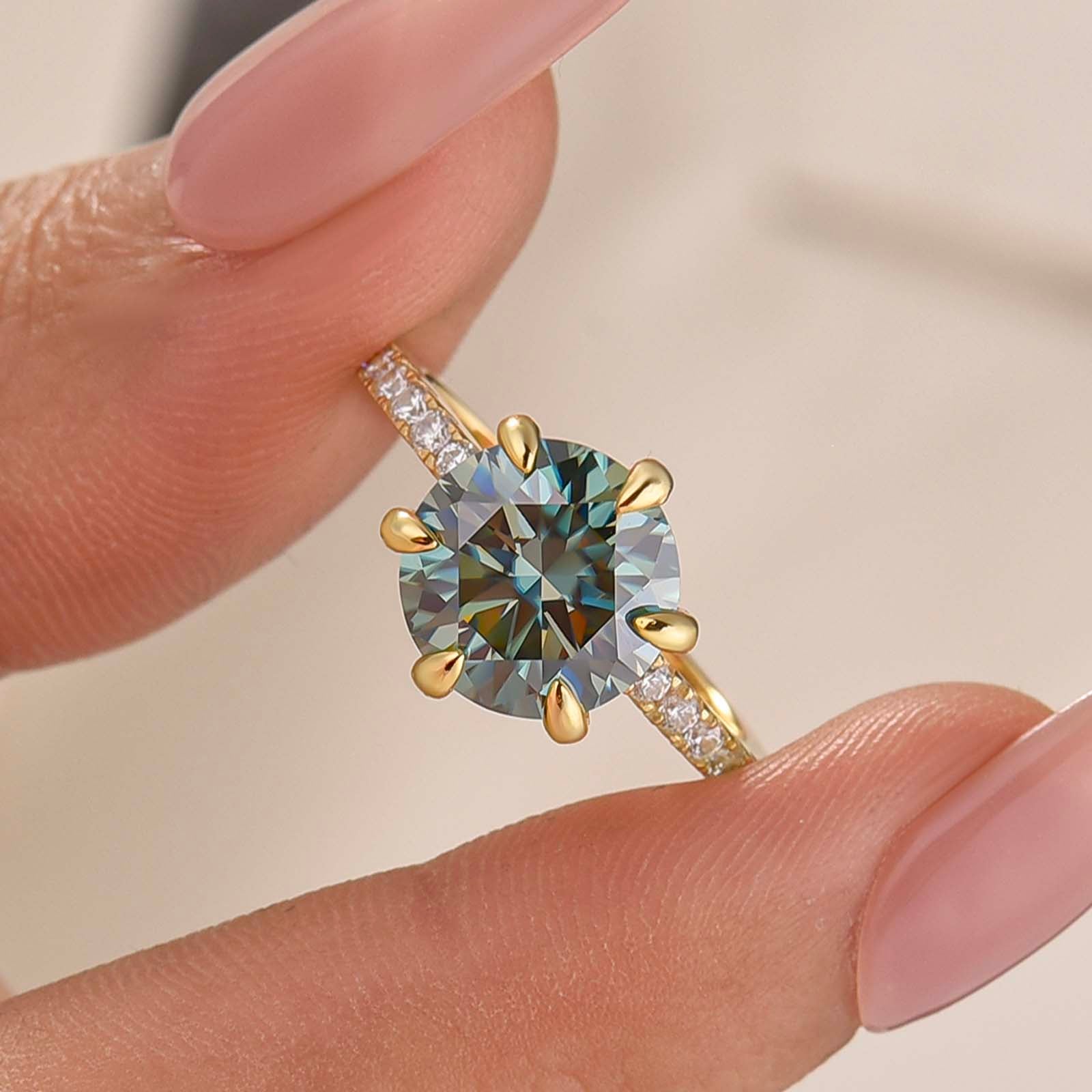 S925 Moissanite 3.0Ct Round Cut Women's Engagement Ring/Wedding Set For Everyday Wear