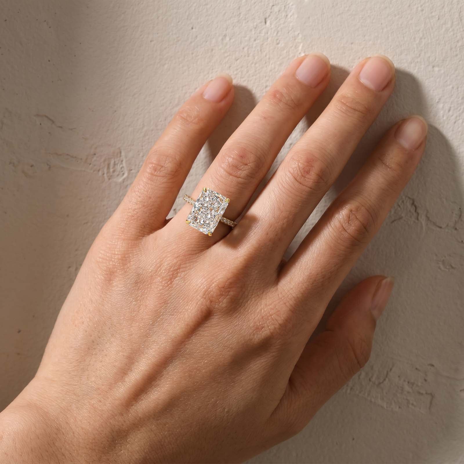 S925 7.0Ct Simulated Diamond Radiant Cut Engagement Ring Or Enhancer Wedding Set In Sterling Silver