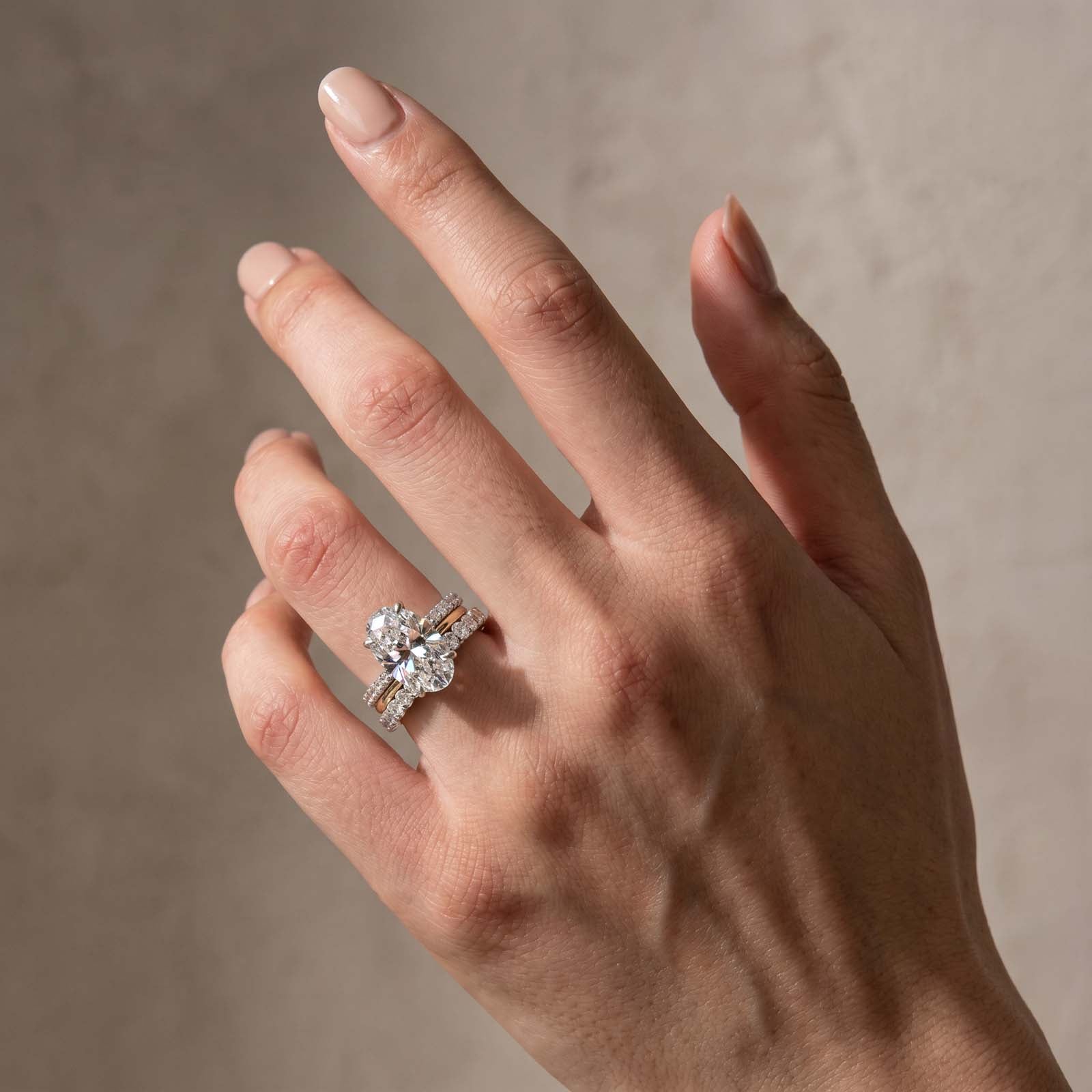 S925 Luxe 3PC 5.0Ct Oval Cut Hidden Halo Stackable Statement Ring Sets For Social Occasions