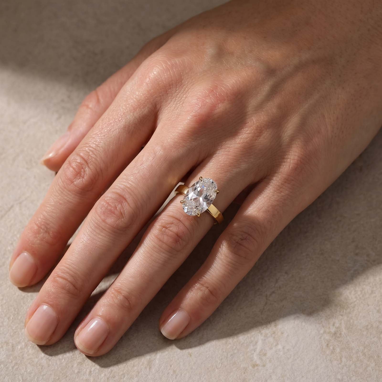 S925 6.0Ct Solitaire Oval Cut Engagement Ring In Sterling Silver Stackable Ring For Women