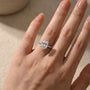 Moissanite 4.0Ct Cushion Cut White Gold Moissanite Diamond Engagement Ring - louilyjewelry