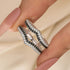 Vintage Round Cut White&Black Enhancer Wedding Band For Women In Sterling Silver - Louily Jewelry