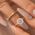 Moissanite 2.0Ct Solitaire Round Cut Engagement Ring with Marquise Cut Wedding Band - louilyjewelry