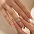 S925 Round Cut White Gold Curved Wedding Band For Woman - louilyjewelry