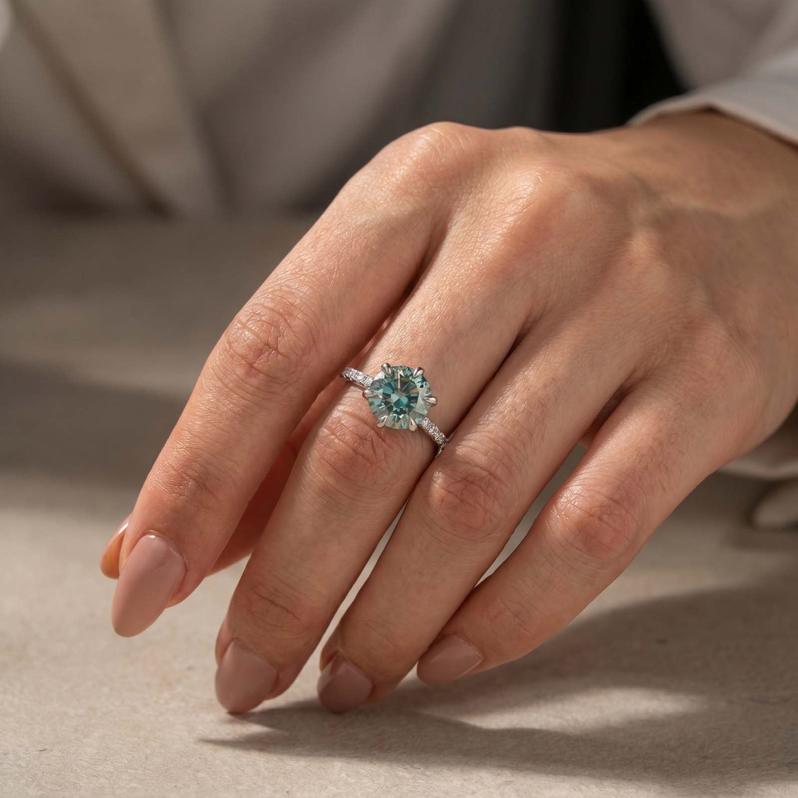 S925 Moissanite 3.0Ct Round Cut Women's Engagement Ring/Wedding Set For Everyday Wear