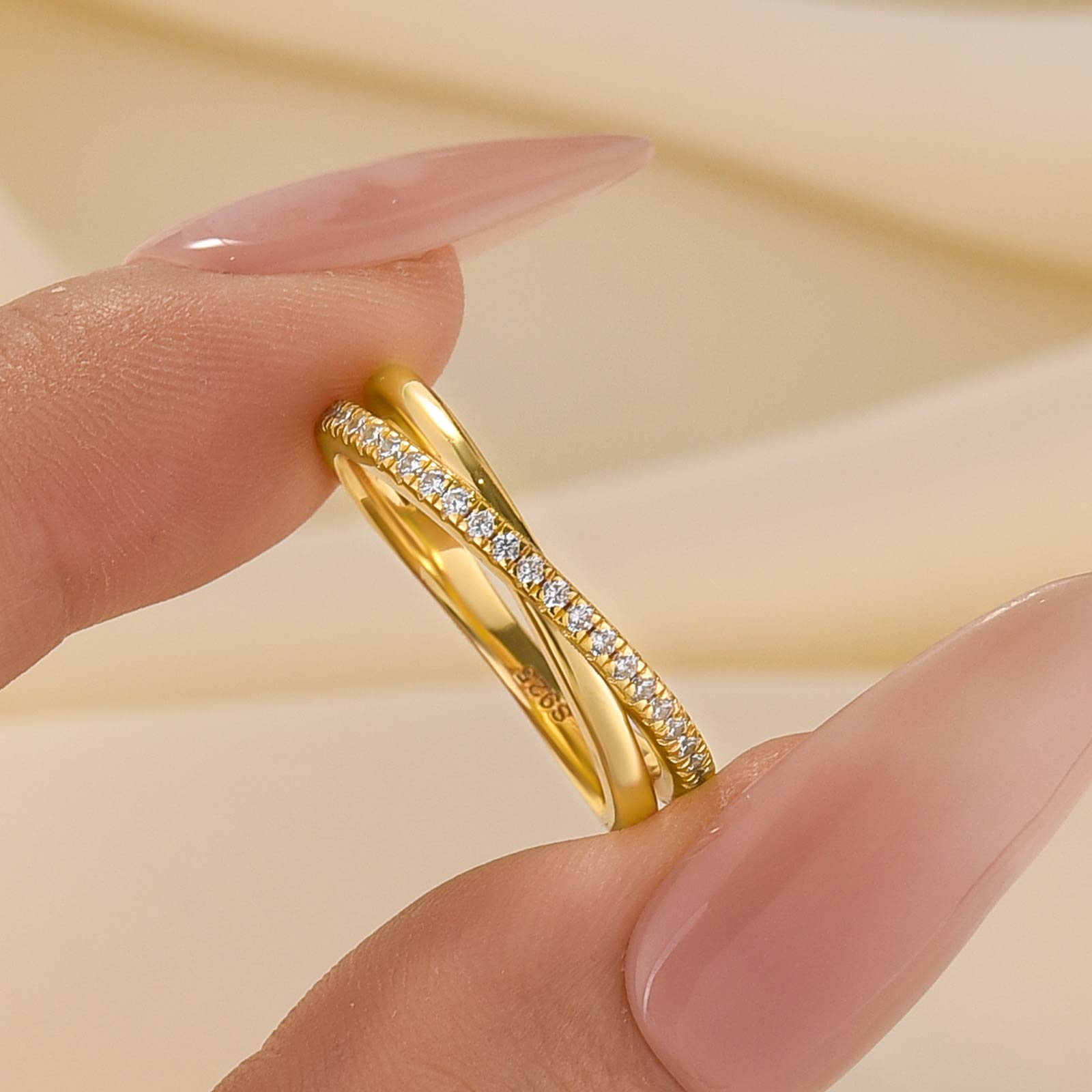 Unique X Criss Cross Wedding Band For Women In Sterling Silver