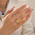 S925 4.5Ct Pear Cut Yellow Gold Engagement Ring For Woman - louilyjewelry