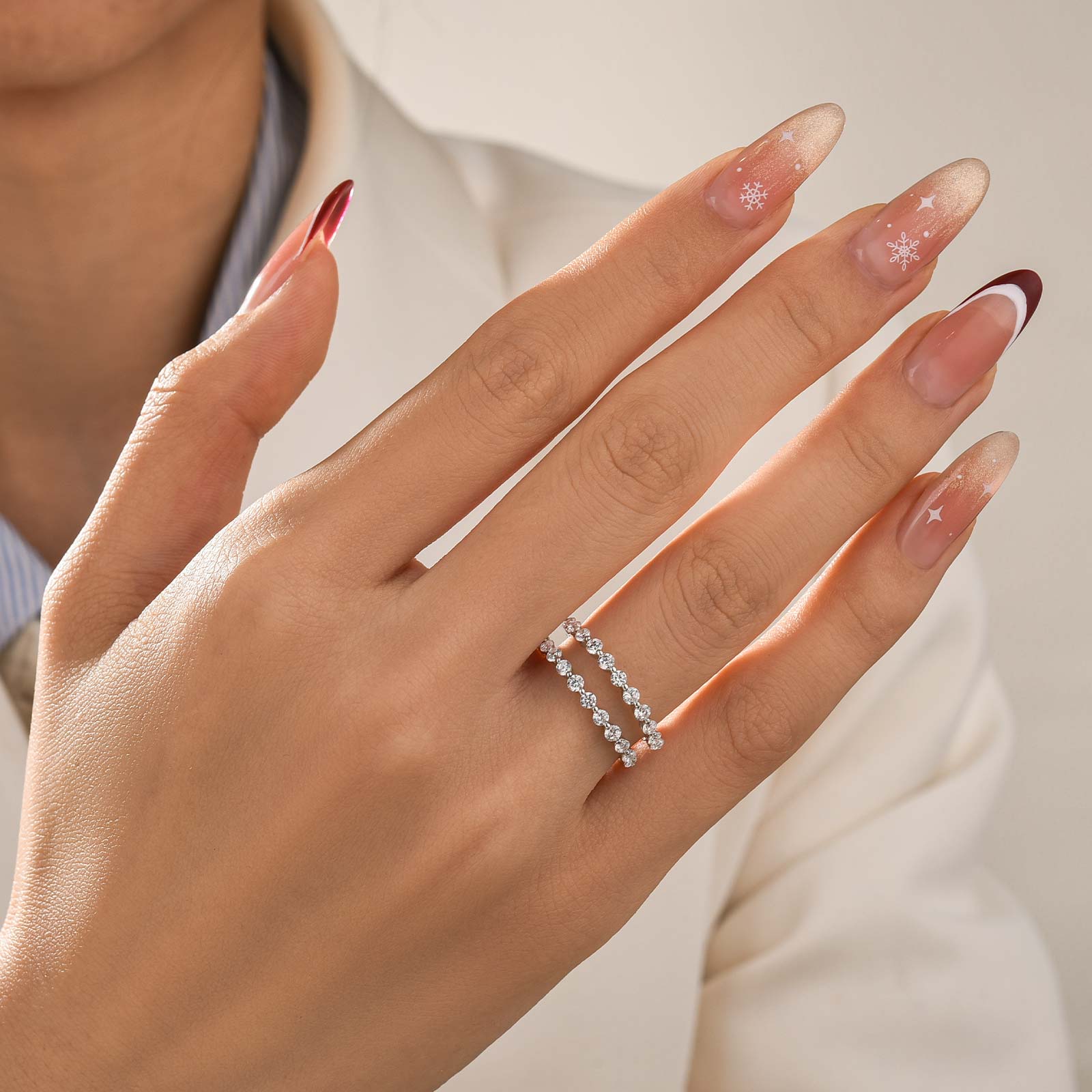 Classic 0.77Ct Insert Wedding Band Engagement Ring Enhancer - louilyjewelry