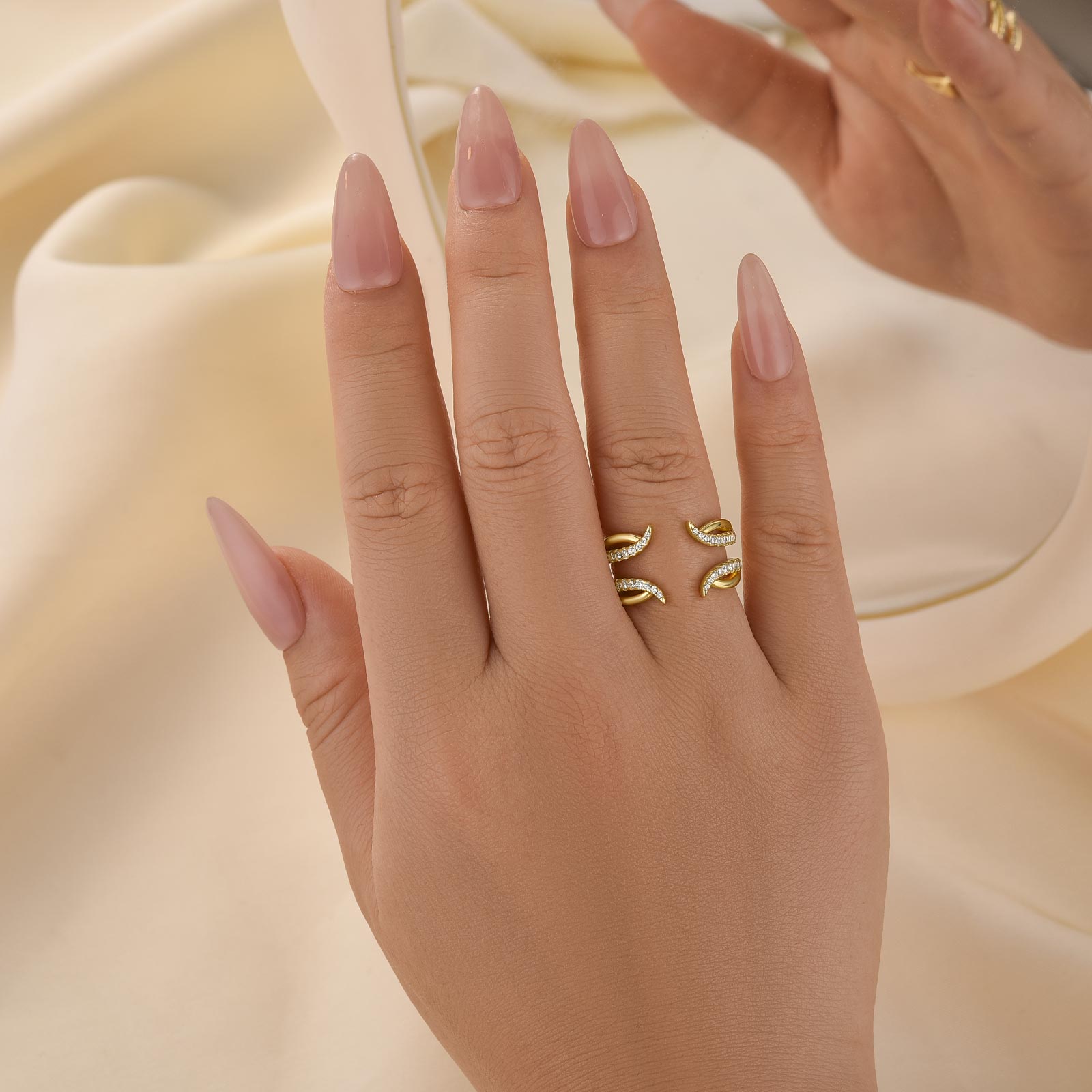 Louily Unique Round Cut Vintage Yellow Gold Jacket Wedding Band In Sterling Silver - louilyjewelry