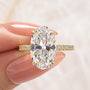 5.0Ct Oval Cut Hidden Halo Engagement Ring In Sterling Silver - louilyjewelry