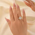 2.5Ct Halo Oval Cut Three Stone Engagement Ring Travel Ring In Sterling Silver - louilyjewelry