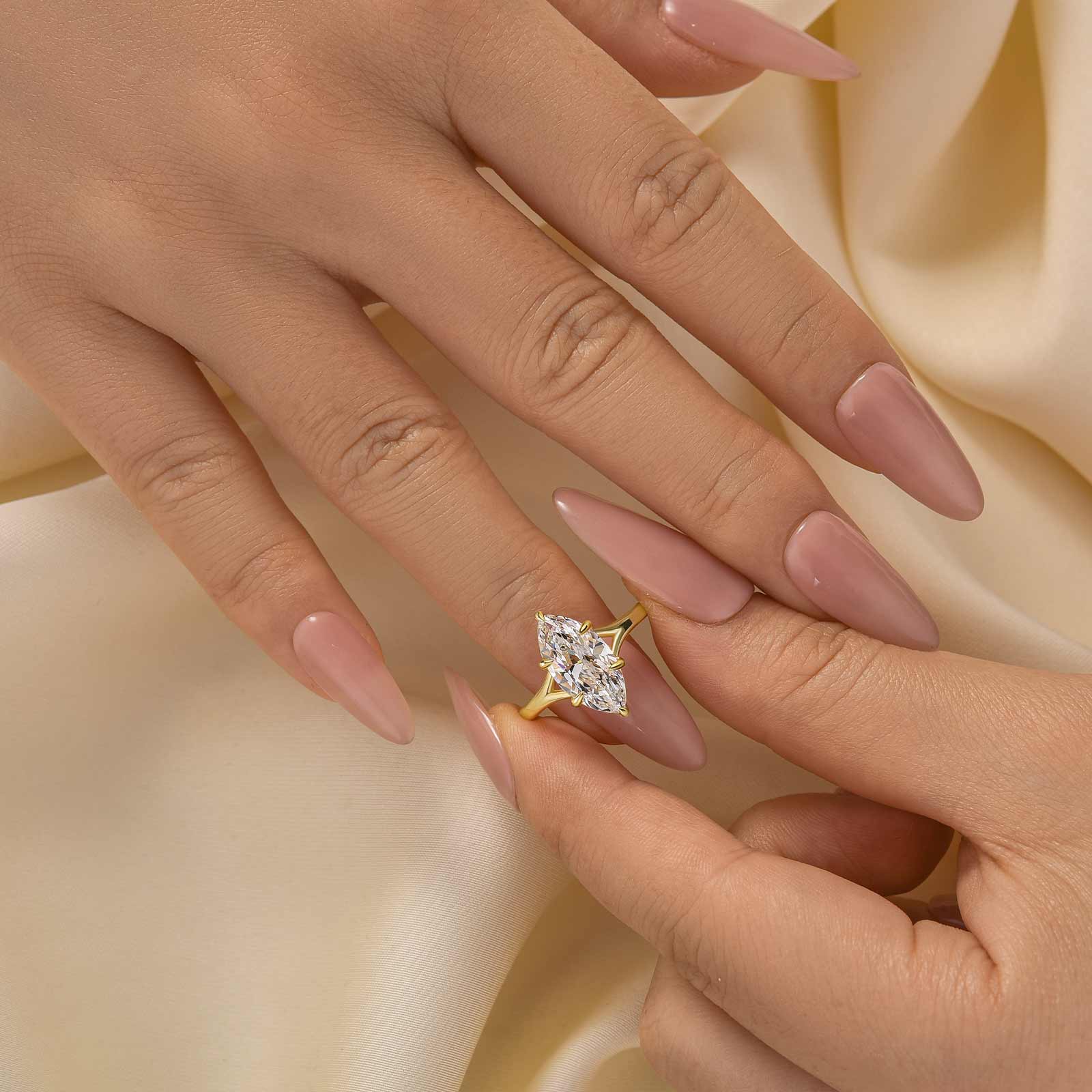 3.0Ct Marquise Cut Solitaire Engagement Ring Travel Ring For Women In Sterling Silver - louilyjewelry