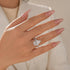 Louily Classic 4.0Ct Pear Cut Halo Design Engagement Ring In Sterling Silver - louilyjewelry