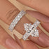 S925 2PC 4.0Ct Marquise Cut Engagement Ring with Radiant Cut Wedding Band - louilyjewelry