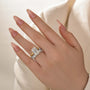 5.0Ct Solitaire Emerald Cut Wedding Ring Set with 925 Sterling Silver - louilyjewelry