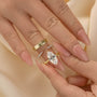 3PC 3.0Ct Marquise Cut Wedding Ring Set Engagement Ring with Open Wedding Band - louilyjewelry