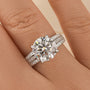 Moissanite Split Shank 4.0 Carat Round Cut White Gold Engagement Ring - louilyjewelry
