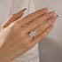 5.0Ct Oval Cut Hidden Halo Engagement Ring In Sterling Silver - louilyjewelry
