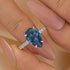 Louily Unique 3.0 Carat Pear Cut Blue Sapphire Engagement Ring In Sterling Silver - louilyjewelry