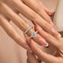 Moissanite 2PC 2.0Ct Round Cut Half Eternity Engagement Ring With Round Cut Wedding Band Wedding Ring Set - louilyjewelry