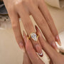 S925 4.5Ct Pear Cut Yellow Gold Engagement Ring For Woman - louilyjewelry
