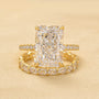 S925 7.0Ct Radiant Cut Engagement Ring with Radiant Cut Wedding Band - louilyjewelry