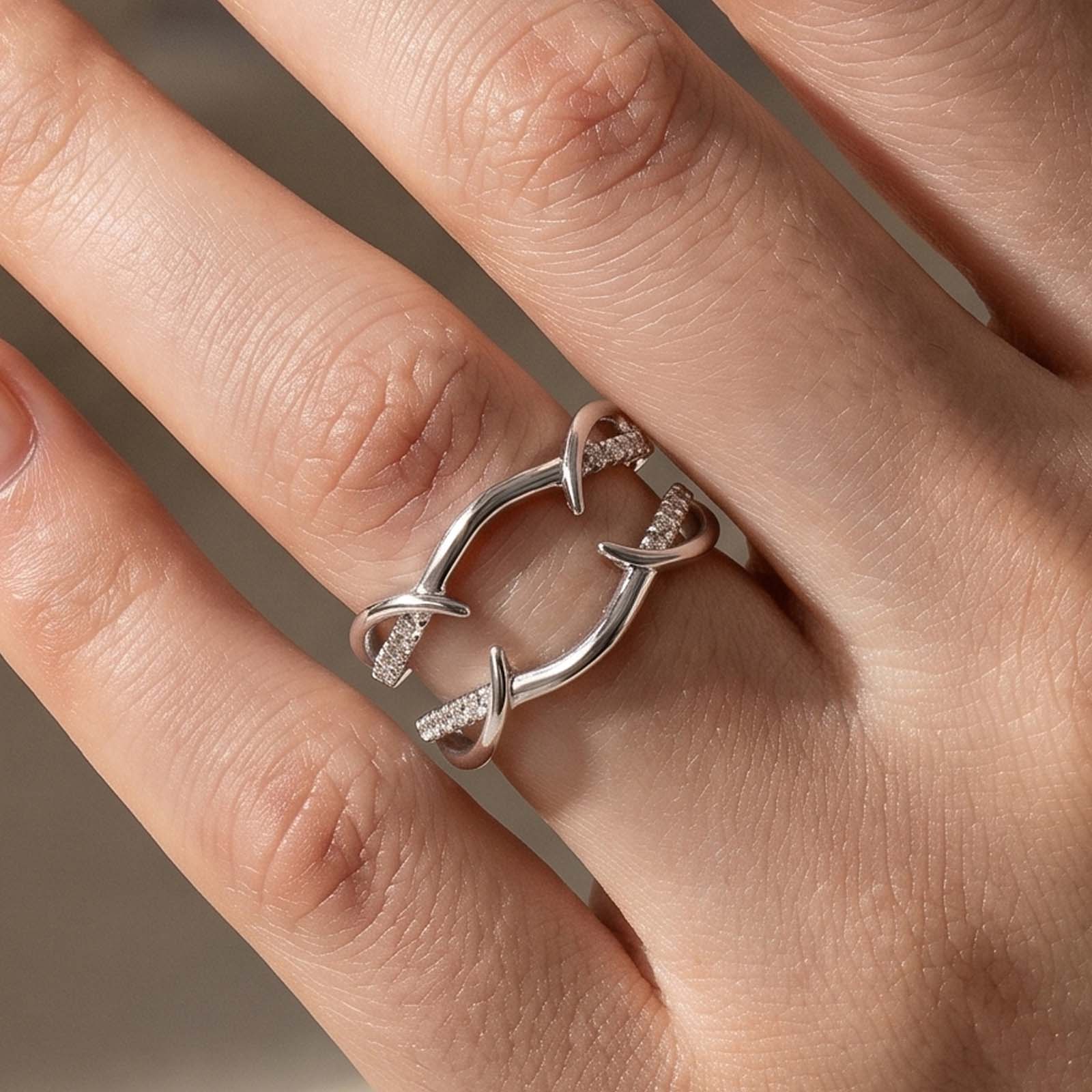 S925 Sterling Silver Infinity Twist Stackable Wedding Band For Everyday Wear