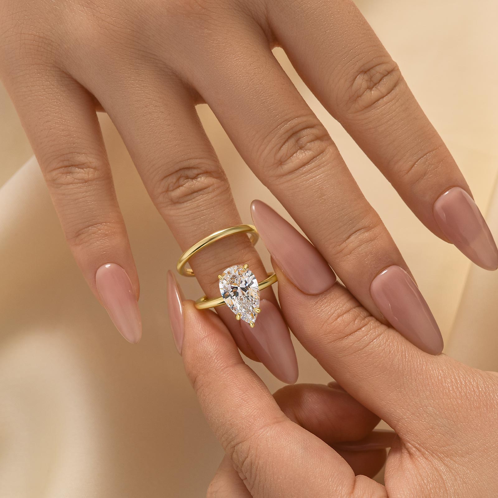 S925 2PC 40Ct Solitaire Pear Cut Wedding Set For Women - louilyjewelry