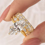 3PC 4.0Ct Marquise Cut Hidden Halo Wedding Ring Set with Marquise&Oval Cut Wedding Band - louilyjewelry