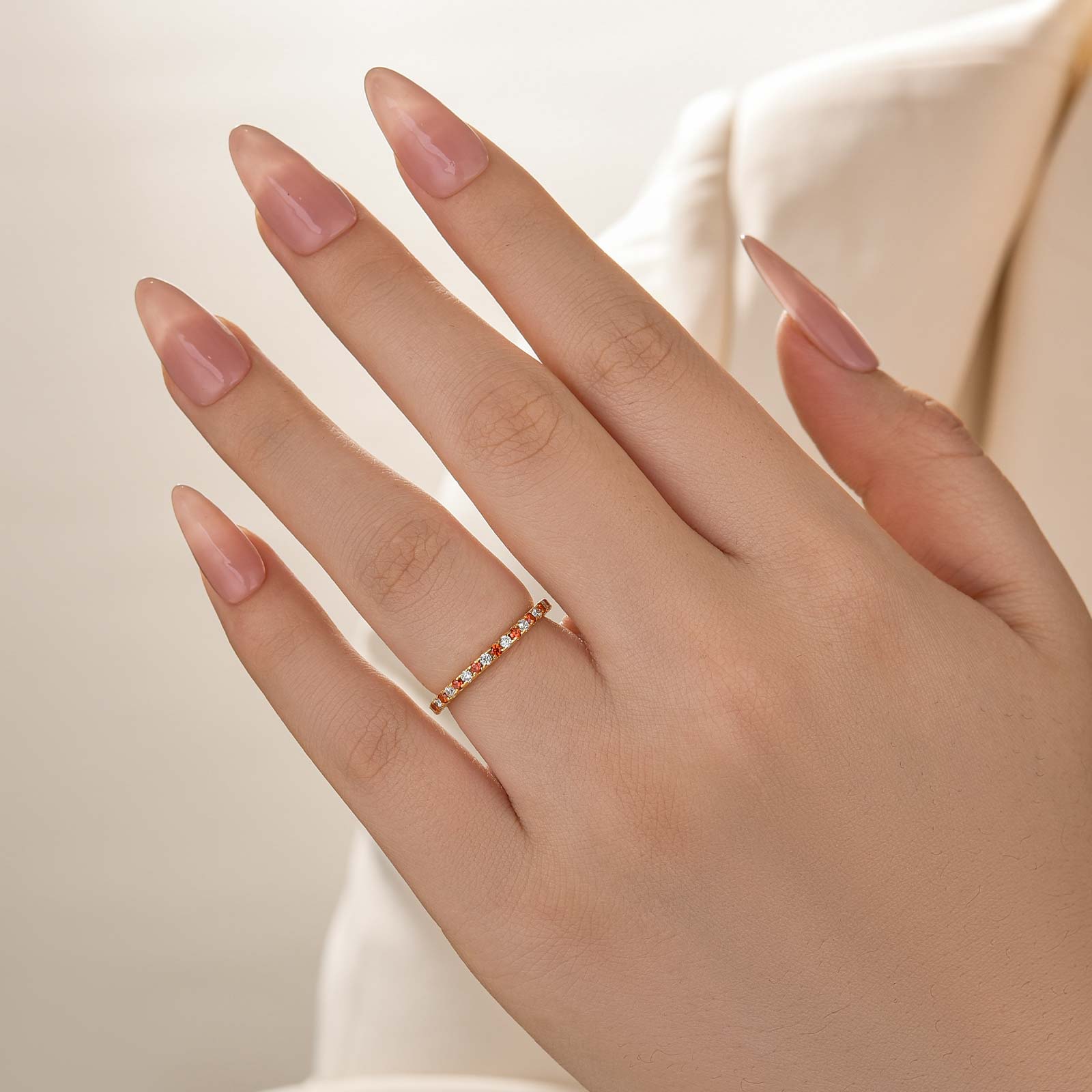 Louily 0.5 Ct Round Cut Classic Full Eternity Thin Wedding Band For Women In Sterling Silver - louilyjewelry