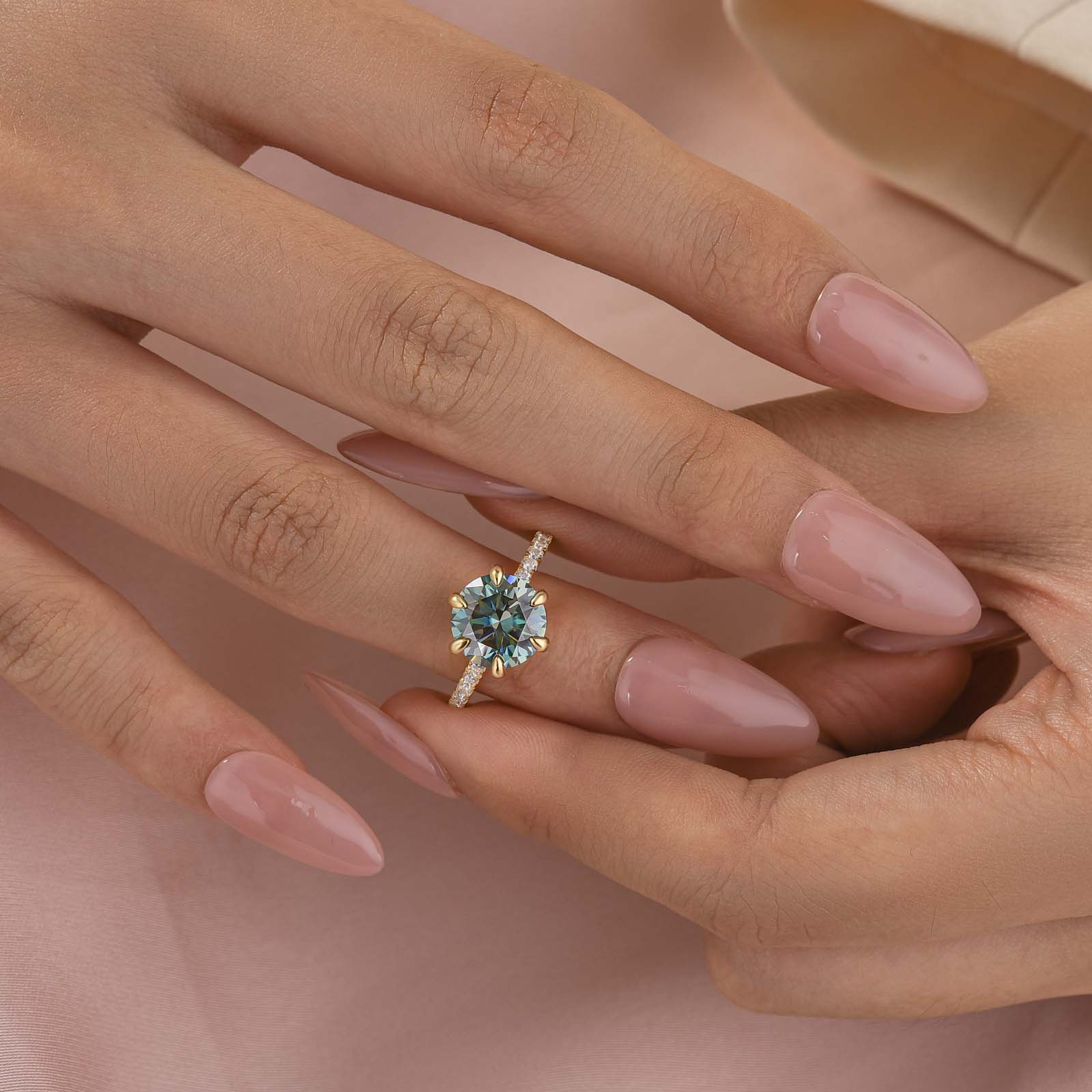 S925 Moissanite 3.0Ct Round Cut Women's Engagement Ring/Wedding Set For Everyday Wear