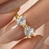 1.0Ct*2 Heart Cut Toi et Moi Yellow Gold Moissanite Engagement Ring in S925 Sterling Silver - louilyjewelry