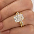 Moissanite 4.5 Ct Radiant Cut White Gold Engagement Ring with Open Wedding Band - louilyjewelry