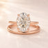 Moissanite 4.0Ct Solitaire Oval Cut Engagement Ring with Plain Wedding Band - louilyjewelry