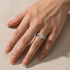 Moissanite Solitaire 2.0 Ct Round Cut White Gold Engagement Ring with Round & Marquise Accents Bands - louilyjewelry