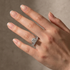 Moissanite Solitaire 2.0 Ct Round Cut White Gold Engagement Ring with Round & Marquise Accents Bands - louilyjewelry