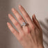 Moissanite White Gold Oval Cut Wedding Ring Set Worn on Hand