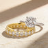 Moissanite 2.0 Ct Solitaire Round Cut Two-Tone Open Wedding Ring Set - louilyjewelry