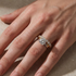 Moissanite 2.0 Ct Solitaire Round Cut Two-Tone Open Wedding Ring Set - louilyjewelry
