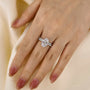 4.0 Carat Oval Cut Wedding Ring Set With Classic Half Wedding Band - louilyjewelry