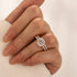 Moissanite 2.5Ct Cushion Cut White Gold Bridal Wedding Ring Set - louilyjewelry
