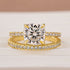 Moissanite 2.5Ct Cushion Cut White Gold Bridal Wedding Ring Set - louilyjewelry