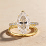 4.0Ct Marquise Cut Yellow Gold Moissanite Diamond Wedding Ring Set - louilyjewelry