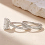 3.5Ct Radiant Cut White Gold Moissanite Diamond Wedding Ring with Criss Cross Band - louilyjewelry