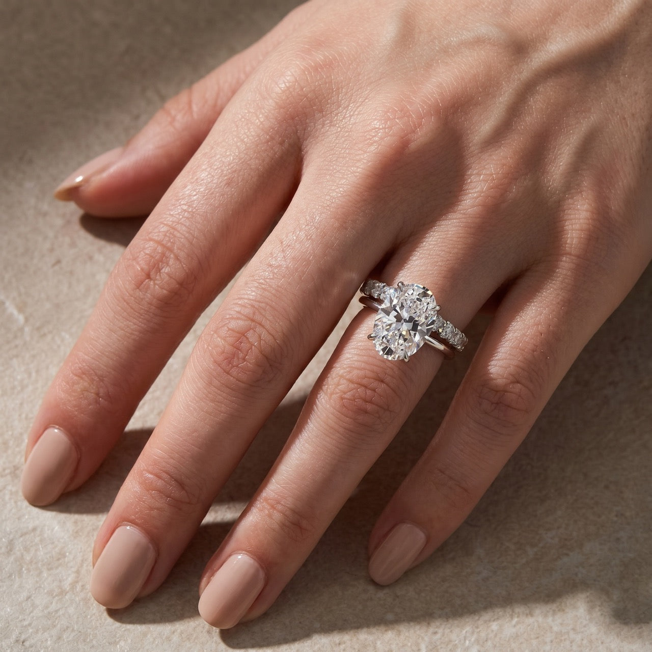 S925 4.5Ct Luxury Oval Cut 2PC Wedding Ring Set In Sterling Silver Stackable Rings For Everyday Wear